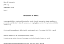 Modèle attestation de travail (Word à télécharger)